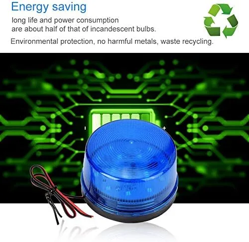 Miniatura 3 de Tangxi LED azul 12V advertencia de emergencia intermitente luz estroboscópica de seguridad para advertencias de bloqueo, alarmas antirrobo