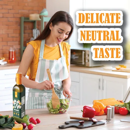 Miniatura 7 de Gourmanity Aceite de semilla de albaricoque, ideal para freír y cuidar la piel con vitamina E natural, aceite de albaricoque sin colesterol para una