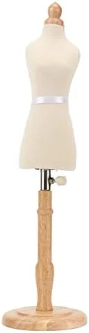 Miniatura 7 de Eujgoov Maniquí de vestido femenino de muñeca, forma de vestido de costura, forma de vestido femenino, forma de torso, madera de haya con base