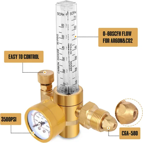 Miniatura 2 de Argón/CO2 MIG TIG Medidor de Flujo Regulador de Gas Indicador de Soldadura de Gas