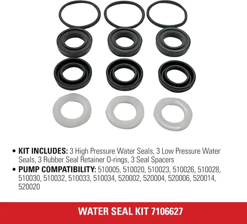 Miniatura 4 de Kit de sello de agua de repuesto Simpson Cleaning 7106627 para bombas de lavado a presión, negro