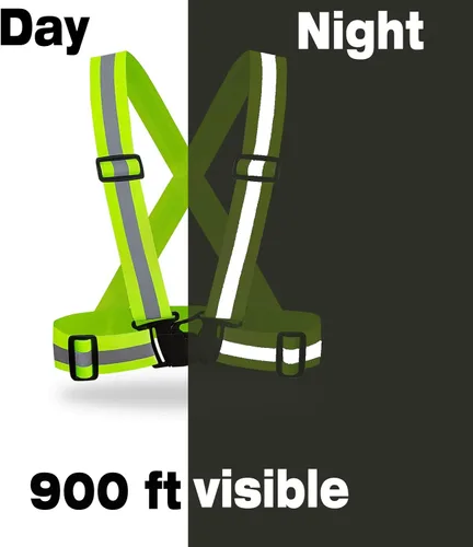 Miniatura 3 de DUSKCOVE Paquete de 2 chalecos de seguridad Hi Vis, ajustables, color neón brillante, alta visibilidad, reflectantes, correas de seguridad