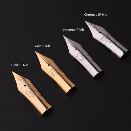 Miniatura 7 de 2 puntas especiales de repuesto para pluma estilográfica, perfectas para bolígrafo piloto 78G 88G KaKuno (1 punta F plateada y 1 punta EF plateada)