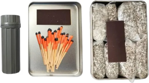 Miniatura 14 de Kit de iniciación de fuego, paquetes de afeitado de magnesio 6/8 + 20/40 resistentes al agua y a prueba de viento Ferro Rod Striker - Kit