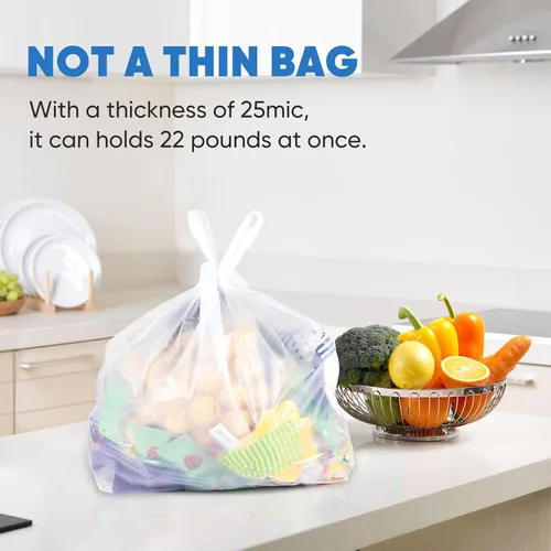 Miniatura 3 de Bolsas de plástico LimonLaviu - paquete de 300 (espesor de 25 micras) (11.5' x 6.5' x 21') con asas - Bolsas al por mayor para pequeñas empresas