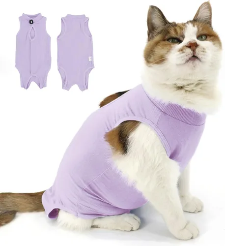 Miniatura 8 de Traje de recuperación para gatos, ropa de recuperación quirúrgica para heridas abdominales o enfermedades de la piel, mameluco de gatos después