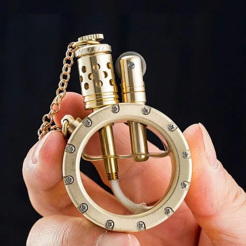 Miniatura 3 de Encendedor de queroseno antiguo vintage con diseño creativo de botella transparente, estilo steampunk fresco, rueda de encendido, regalos