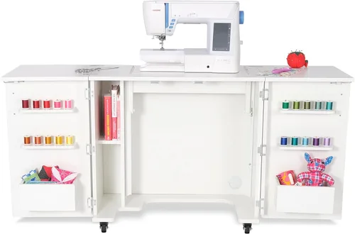 Miniatura 7 de Gabinete de costura y acolchado Kangaroo Bandicoot de Arrow Sewing con elevación, para sala de estar, color blanco ceniza