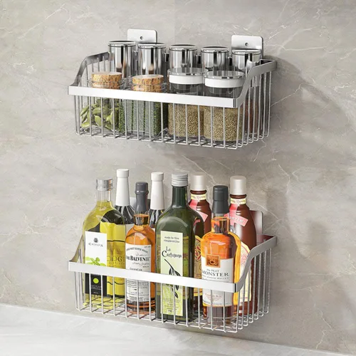 Miniatura 20 de SUS304 - Cestas de almacenamiento colgantes de acero inoxidable para montaje en pared, estante de almacenamiento de alambre de metal para cocina