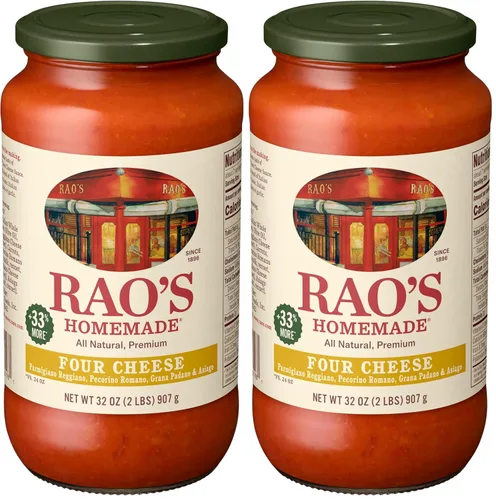 Miniatura 10 de Rao's Homemade Salsa de pasta de cuatro queso, 24 onzas, salsa de tomate, todo propósito, salsa de pasta apta para keto, tomates de alta calidad