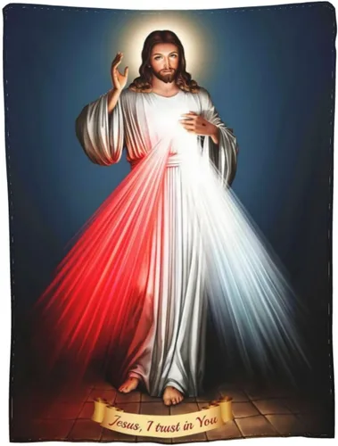 Miniatura 2 de Manta de regalo de misericordia divina de Jesús, manta católica ultrasuave de micro polar, manta religiosa cristiana para mujeres, manta para cama