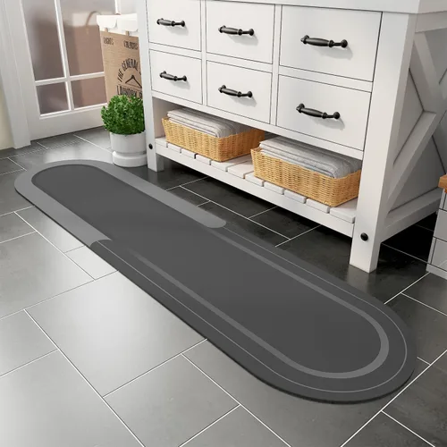 Miniatura 17 de MontVoo Alfombra de baño antideslizante, de secado rápido, resistente a las manchas para el suelo del baño, alfombra de ducha de fácil cuidado
