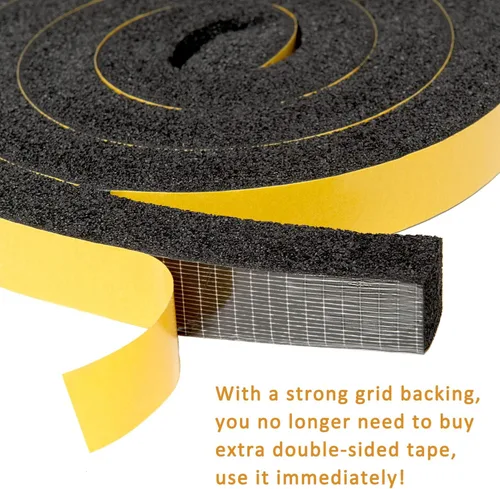 Miniatura 2 de YoleShy Cinta de espuma para aire acondicionado de ventana, 2 unidades de 1 pulgada de ancho x 1 pulgada de grosor, tira de sellado de puerta