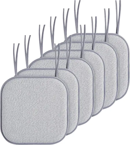 Miniatura 59 de Elegant Comfort Fundas de cojín para silla con lazos y parte trasera de goma antideslizante, espuma viscoelástica gruesa, almohadilla de cojín