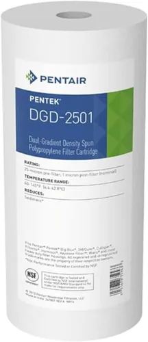 Cartucho Pentek DGD-2501 de polipropileno centrifugado para filtro de agua - 10" x 4-1/2" (25.4 cm x 11.43 cm)