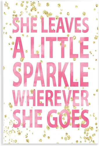 Stupell Industries She Leaves a Little Sparke - Placa de pared (10 x 15 pulgadas), diseño de la artista Susan Newberry Designs