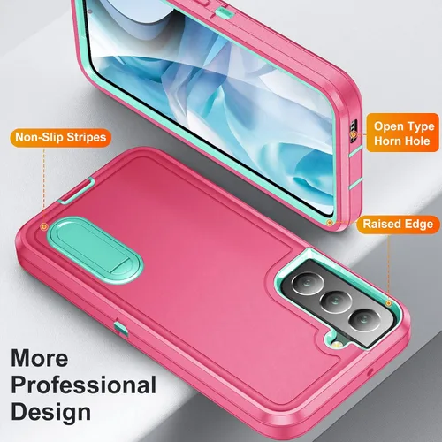 Miniatura 2 de BaHaHoues - Funda para Samsung Galaxy S22 con patas de apoyo incorporadas, cubierta protectora a prueba de golpes/polvo/caídas de grado militar