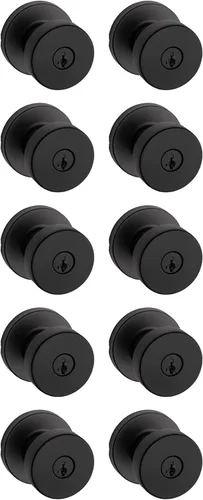 Miniatura 25 de Kwikset Pismo - Pomo de puerta redondo simulado, manija de un solo lado para armarios, puertas dobles francesas y despensa, pomo de puerta