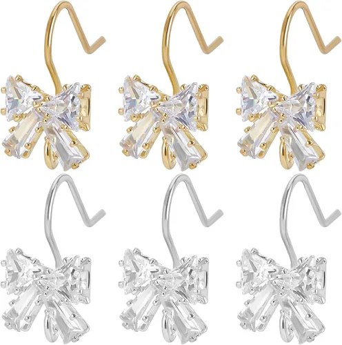 Miniatura 9 de Beebeecraft 10 piezas/caja - Ganchos para pendientes chapados en oro de 18 quilates con circonita cúbica, ganchos franceses con circón en rhinestone