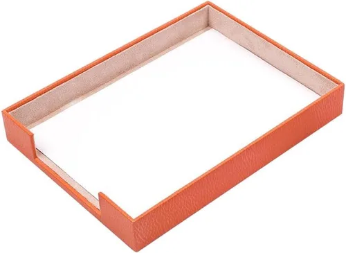Miniatura 4 de Bandeja de cuero para documentos, organizador de escritorio, accesorios de oficina, accesorios de escritorio, suministros de oficina, organizador