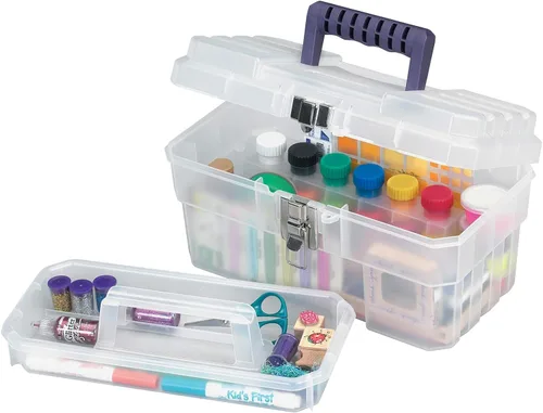 Miniatura 4 de Akro-Mils 09514 CFT - Caja de herramientas de almacenamiento de plástico para suministros para arte o manualidades. Semi-transparente, de 14