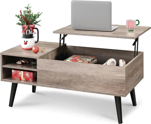 Miniatura 16 de WLIVE Mesa de centro con tapa elevable para sala de estar, mesa de centro pequeña con almacenamiento, estante ajustable y compartimento