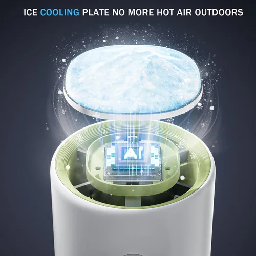 Miniatura 3 de Ventilador de mano portátil turbo para viajes, mini ventiladores recargables personales, placa de enfriamiento de hielo extremo, pantalla LED, 1-100
