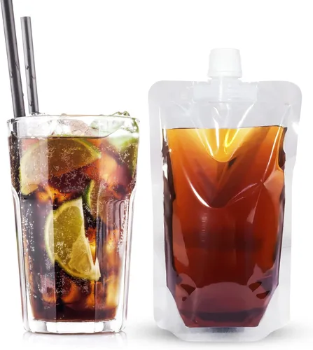 Miniatura 8 de Bolsas de plástico Keon - Bolsas de jugo flexibles, reutilizables, a prueba de fugas, sin BPA para viajes, deportes al aire libre, conciertos