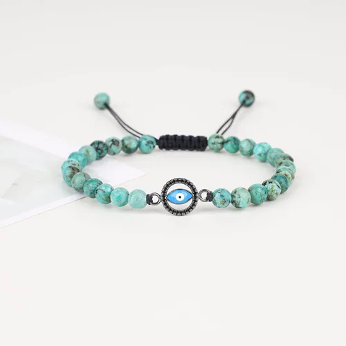Miniatura 4 de COAI Pulsera de mal de ojo con cuentas de piedra