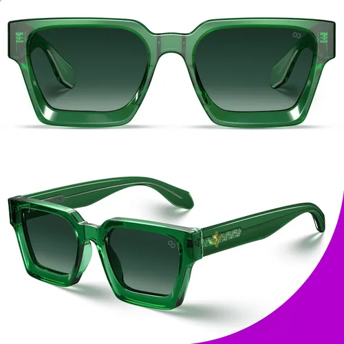 Miniatura 49 de VISOONE Moda 100% UV400 Protección Rectángulo TR90 Y2K Gafas de sol Accesorios para Mujeres Hombres RIVER, Carne de suelo/Gris Rosa