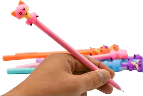 Miniatura 4 de 12 Uds Kawaii Fox Bolígrafos Novedad Animal Gel Pen Foxes Pen 0.020 in Tinta Negra Para La Escuela Casa Oficina Papelería Tienda