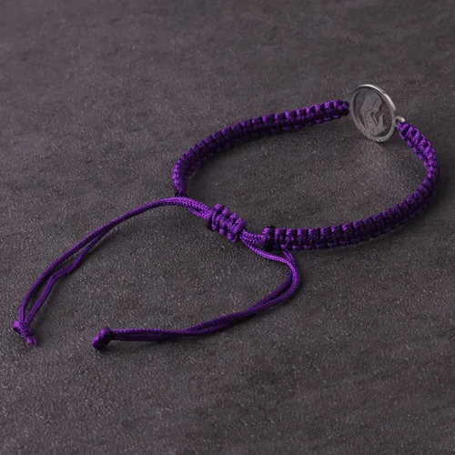 Miniatura 4 de Pulsera trenzada con acero inoxidable Virgen María para niñas y mujeres