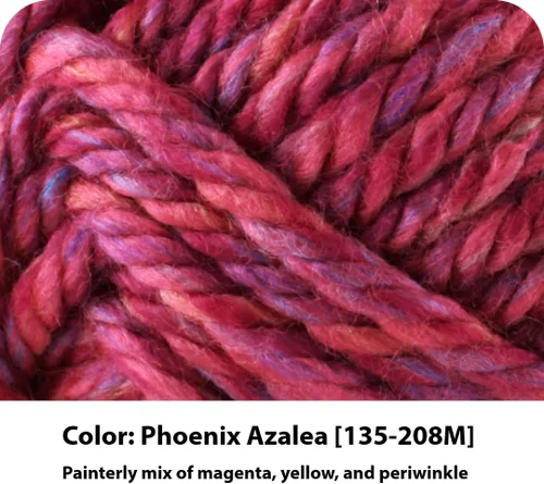Miniatura 2 de Lion Brand Yarn Hometown - Ovillo de lana súper voluminoso para tejer, ganchillo y manualidades, 1 unidad, Phoenix Azalea