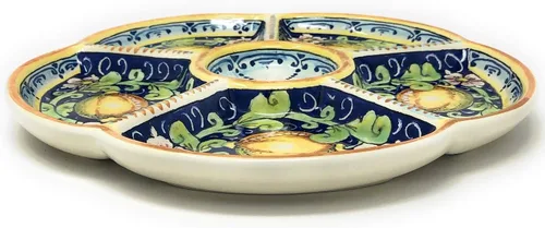 Miniatura 3 de CERAMICHE D'ARTE PARRINI - Bandeja de cerámica italiana para servir aperitivos, limones decorativos de cerámica, pintados a mano, fabricado