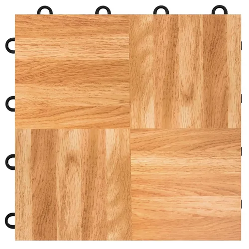 Miniatura 10 de IncStores - Piso de baile ensamblado de 3/8" de grosor Piso de baile de vinilo impreso de 12"x12" para práctica y actuación Beachwood Paquete
