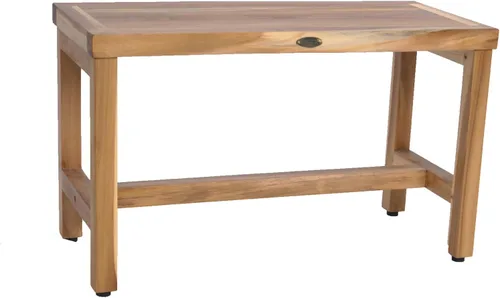 Miniatura 13 de EcoDecors Taburete de ducha de madera de teca natural de 18 pulgadas, impermeable, silla de asiento para ducha interior, proporciona seguridad