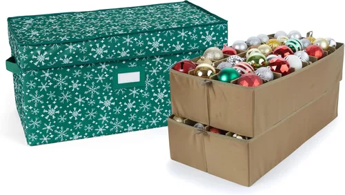 Miniatura 11 de Covermates Keepsakes – Caja de almacenamiento ajustable de 72 piezas – Capacidad para adornos de 4 pulgadas – Resistente – Asas – apilables