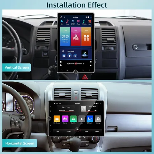 Miniatura 2 de [2+64G] Estéreo Android de un solo DIN para automóvil, radio de pantalla táctil giratoria de 10.4 pulgadas con Carplay inalámbrico y Android Auto