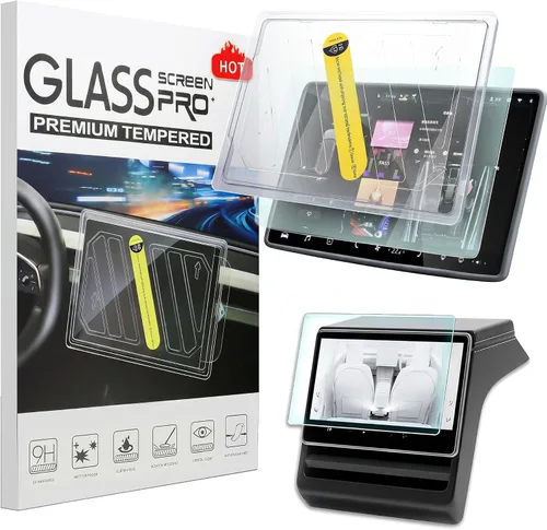 Protector de pantalla para Tesla Model Y Modelo 3 Protector de pantalla de vidrio de 15.4 "Protector de pantalla de vidrio para asiento trasero 8"