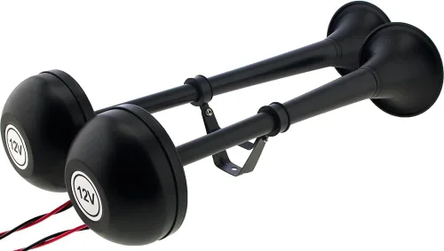 Miniatura 4 de Vixen Horns Claxon de Aire Fuerte y Potente con Trompetas Duales de Acero Inoxidable Marinas para Barcos/RV/Camiones 12V Negro VXH2112MAR-B