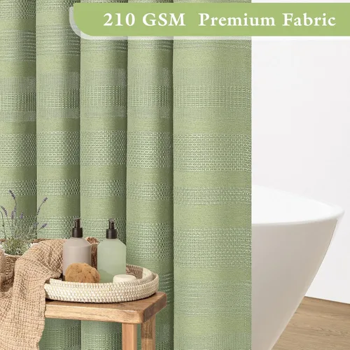 Miniatura 5 de Juego de Cortina de Ducha Boho Granja con Borla, Juego de Cortina de Ducha de Lino Bohemio Francés Country Chic para Baño, Cortina de Ducha Moderna