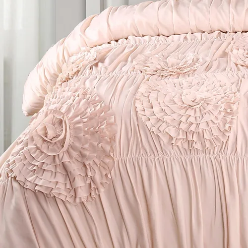 Miniatura 3 de Lush Decor Serena Juego de Edredón, Juego de 2 Piezas, Twin XL, Rosa Pálido - Juego de Ropa de Cama Rosa Twin XL - Lindo Edredón Tamaño Twin XL