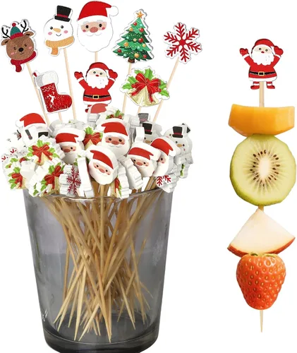 Miniatura 10 de Rsstarxi Paquete de 24 Adornos para Cupcakes Oh Baby de Navidad con Purpurina, Sombreros de Navidad, Palillos para Cupcakes de Baby Shower para Baby