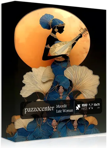 Miniatura 2 de Rompecabezas imposible para adultos de 1000 piezas, rompecabezas de dama de música, rompecabezas de mujer negra, con instrumentos musicales de hoja