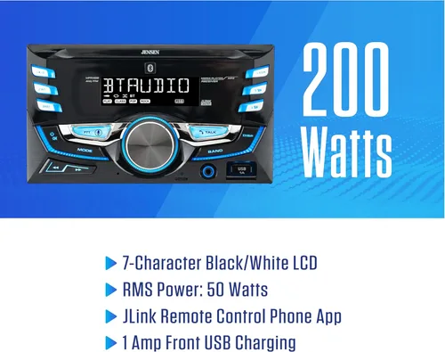 Miniatura 2 de JENSEN MPR420 - Estéreo de coche con pantalla LCD de 7 caracteres doble DIN Llamadas manos libres Bluetooth y transmisión de música Asistente
