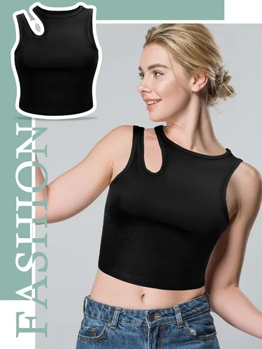 Miniatura 4 de Geyoga 8 piezas de camiseta básica sin mangas para mujer, sin mangas, espalda cruzada, para yoga, correr