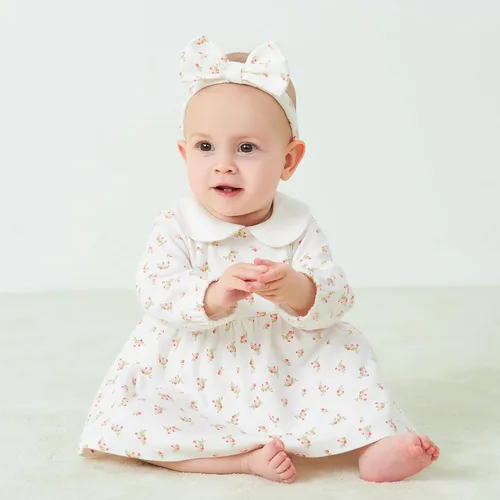 Miniatura 100 de pureborn Vestido de bebé niña 0-24 meses