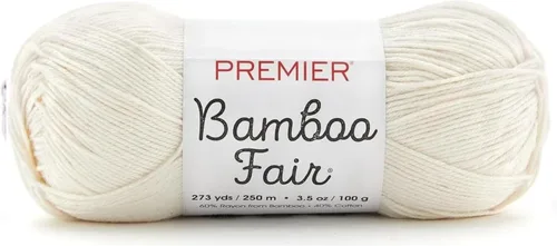 Premier Yarns Hilo de bambú Fair DK, para tejer y tejer, mezcla de algodón para tejido y ganchillo en climas cálidos, color marfil