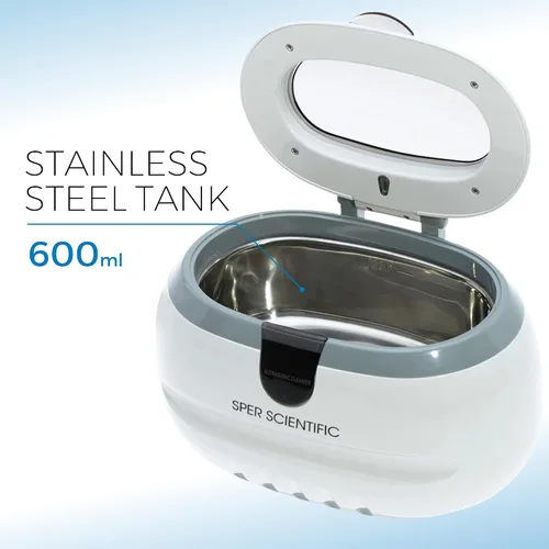 Miniatura 2 de Limpiador ultrasónico, limpiador de acero inoxidable para joyas, retenedor, plata esterlina, limpiador ultrasónico de joyas, capacidad de 20 onzas
