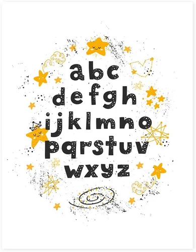 Miniatura 14 de Andaz Press Póster de decoración de pared para habitación de niños con sueños escandinavos, 8.5 x 11 pulgadas, gráfico del alfabeto, paquete de 1